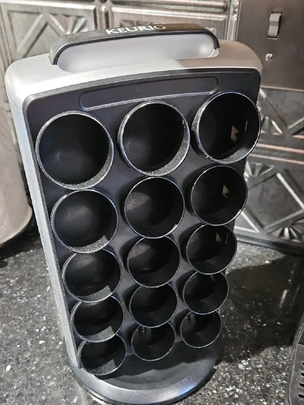 Keurig Black & Silver Rotating K-Cup Carousel Holder